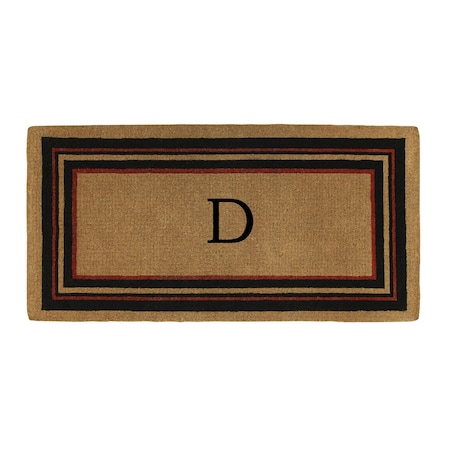 Calloway Mills Monogram Door Mat, Natural, Black, Red, 18 in W x 30 in L 180061830D